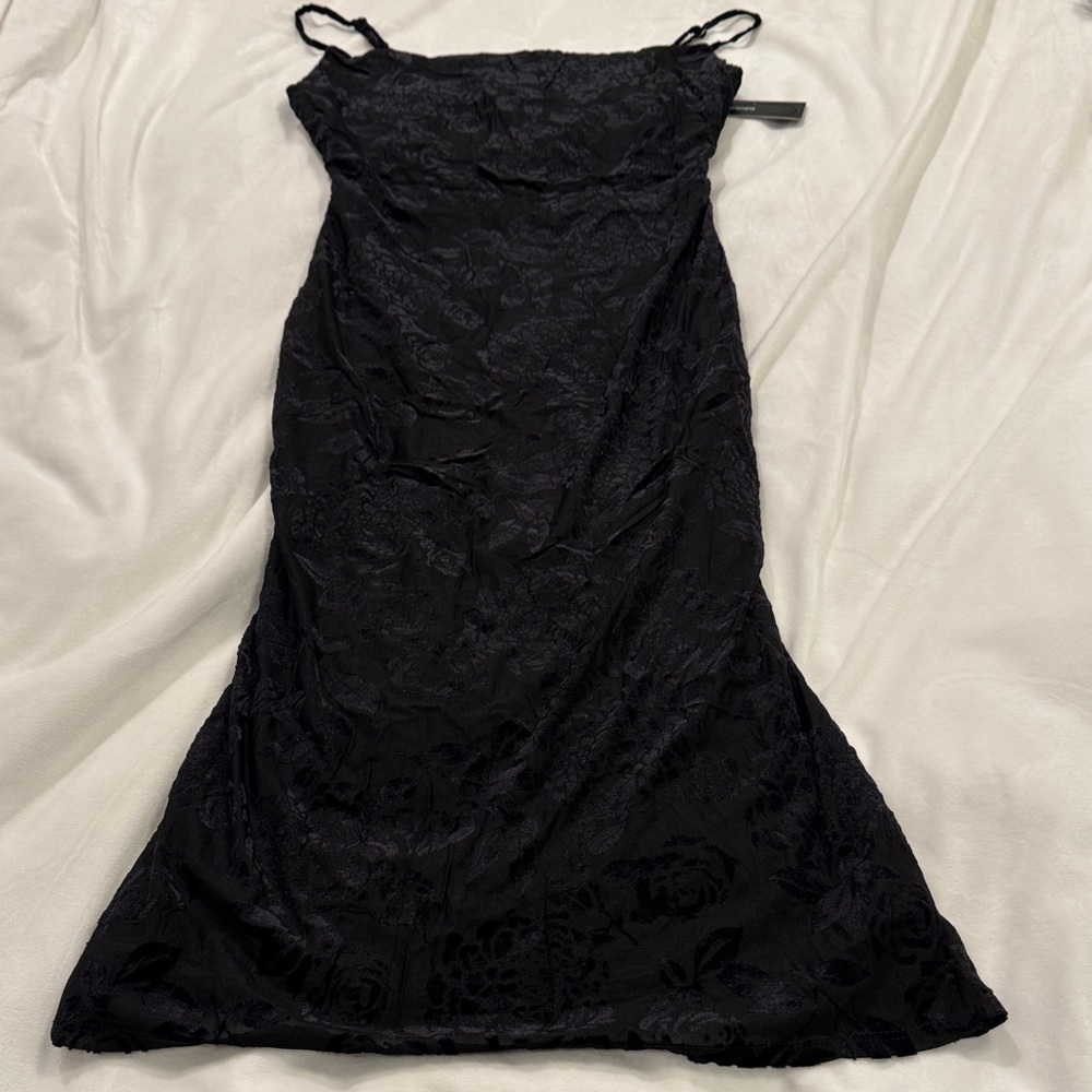 NWT | Lulus Cowl Neck Black Floral Dress